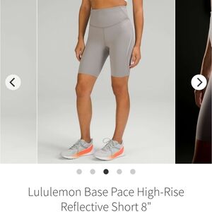 Lululemon Base Pace HR Short 8" *Reflective In Gull Grey NWT
